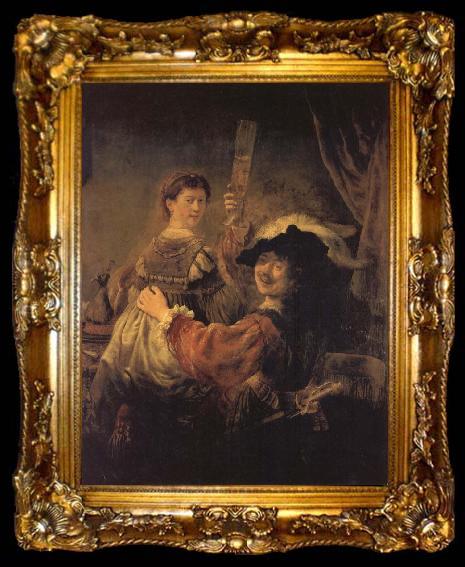 framed  Guido Reni Frohliches Paar.Sogenanntes Selbstbildnis mit Saskia, ta009-2